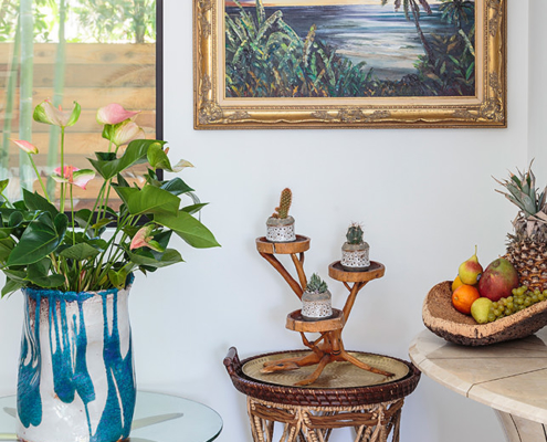 Touch Interiors still life with vintage art and fruit