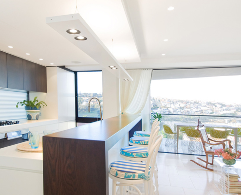 Touch Interiors Bronte kitchen and view of beach