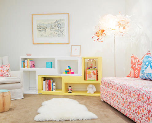 Touch Interiors Bronte Beach nursery with yellow and coral colors