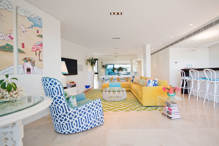 Touch Interiors Bronte project living room inspired by colors of the beach